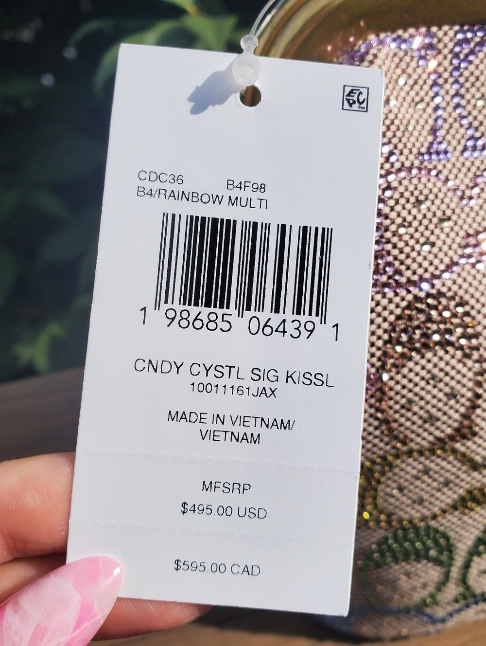 NWT Coach Kisslock 16 Rainbow Crystal Jacquard - Picture 8 of 9